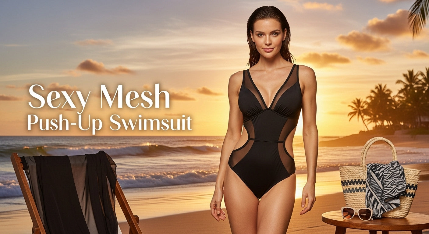 SEXY MESH PUSH-UP SWIMSUIT