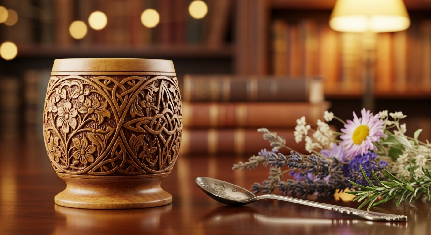 VINTAGE CARVED WOODEN CUP
